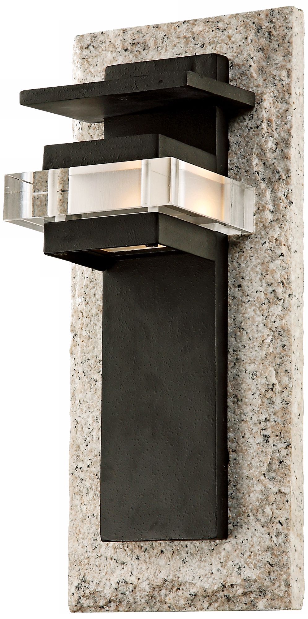 Granite and Crystal 15" High Outdoor Wall Sconce