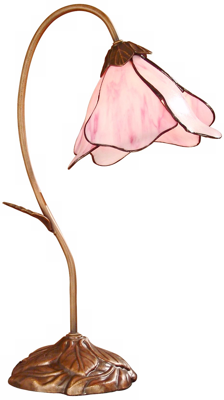 Dale Tiffany Pink Petal Downbridge Desk Lamp