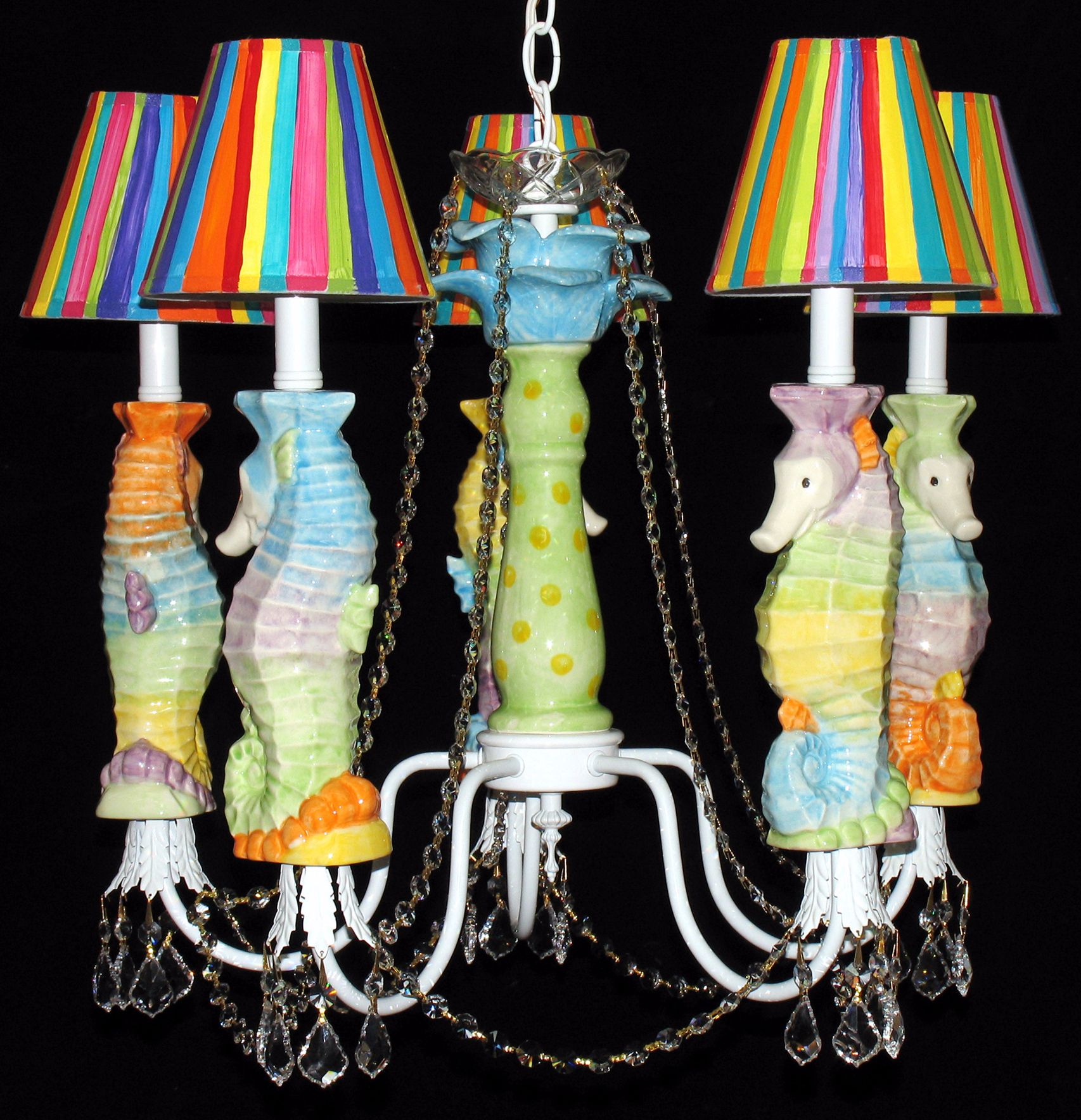 Sea Horse Five Light Chandelier