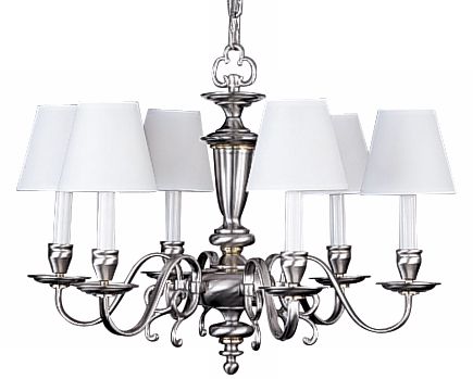 Holtkoetter Flemish Collection Nickel Flat Arm Chandelier