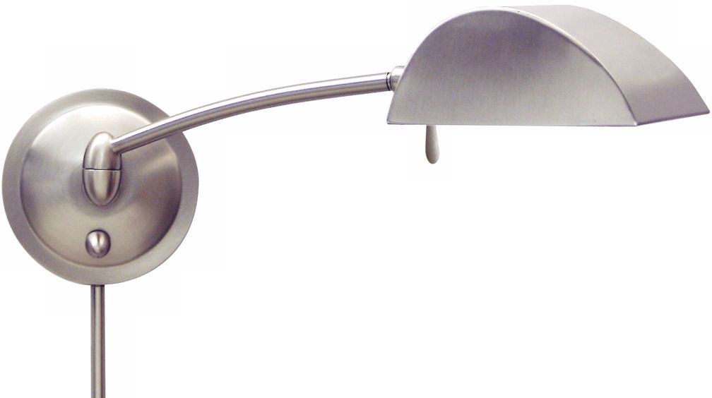 Half-Moon Head Satin Nickel  Plug-In Swing Arm Wall Lamp
