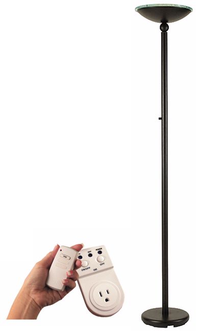 Halogen Torchiere Floor Lamp with EZ-Wireless Remote