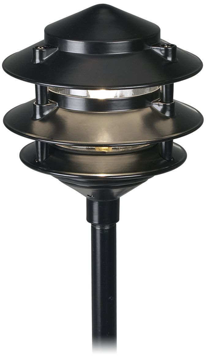 Black Three-Tier Pagoda Low Voltage Landscape Light
