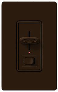 Lutron Skylark Brown 600W Single Pole Slide Brown Dimmer