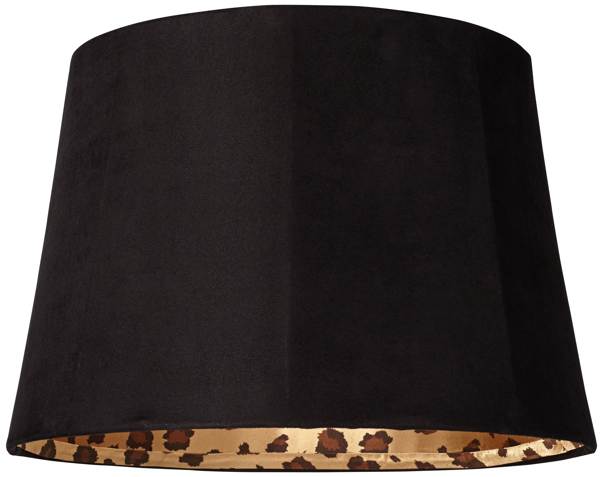 Black Faux Suede Leopard Print Shade 13x16x11 (Spider)