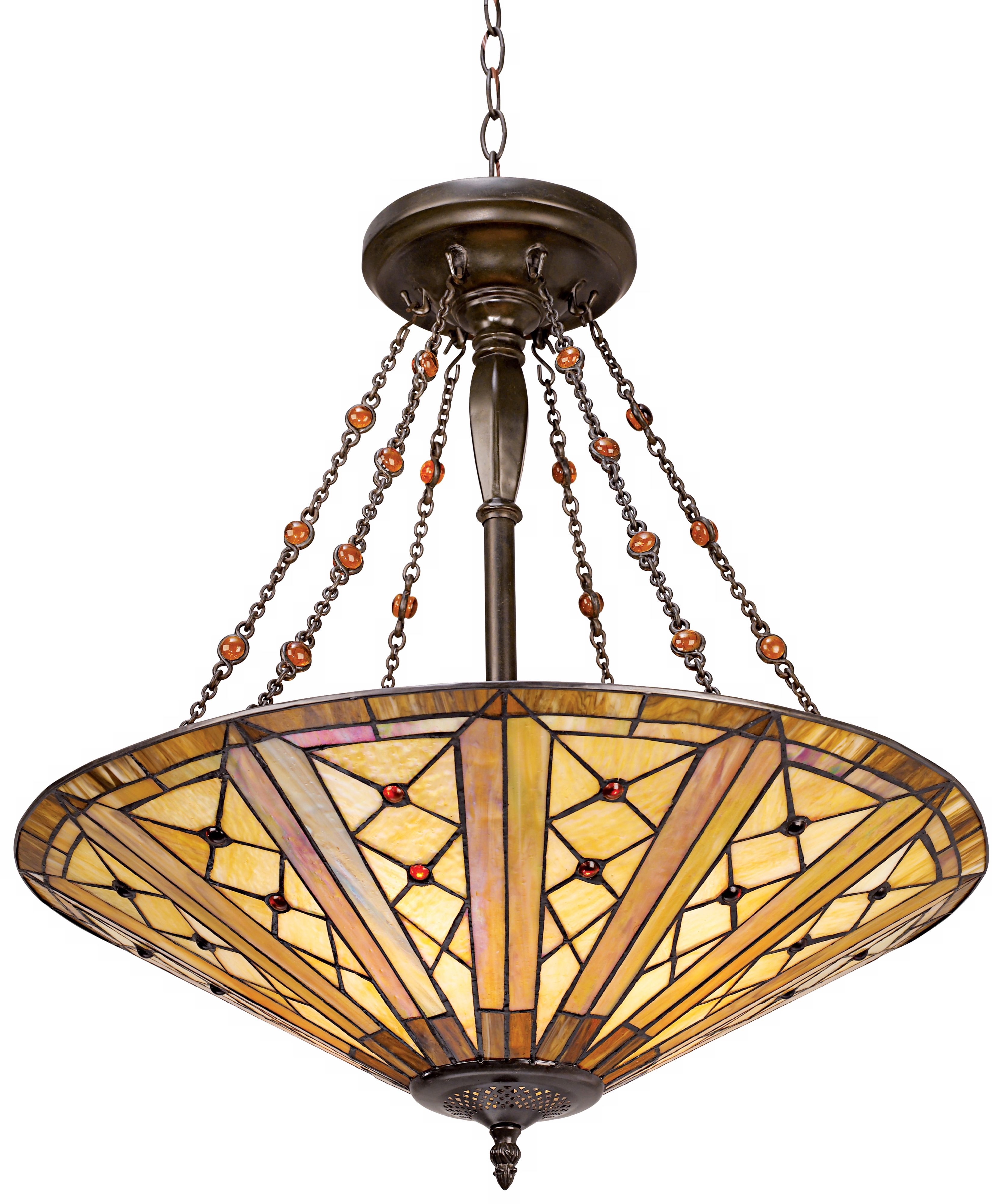 Golden Tones Robert Louis Tiffany Ceiling Pendant