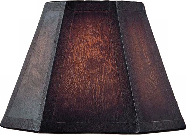 Hexagonal Brown Parchment Lamp Shade 3x7x5 (Clip-On)