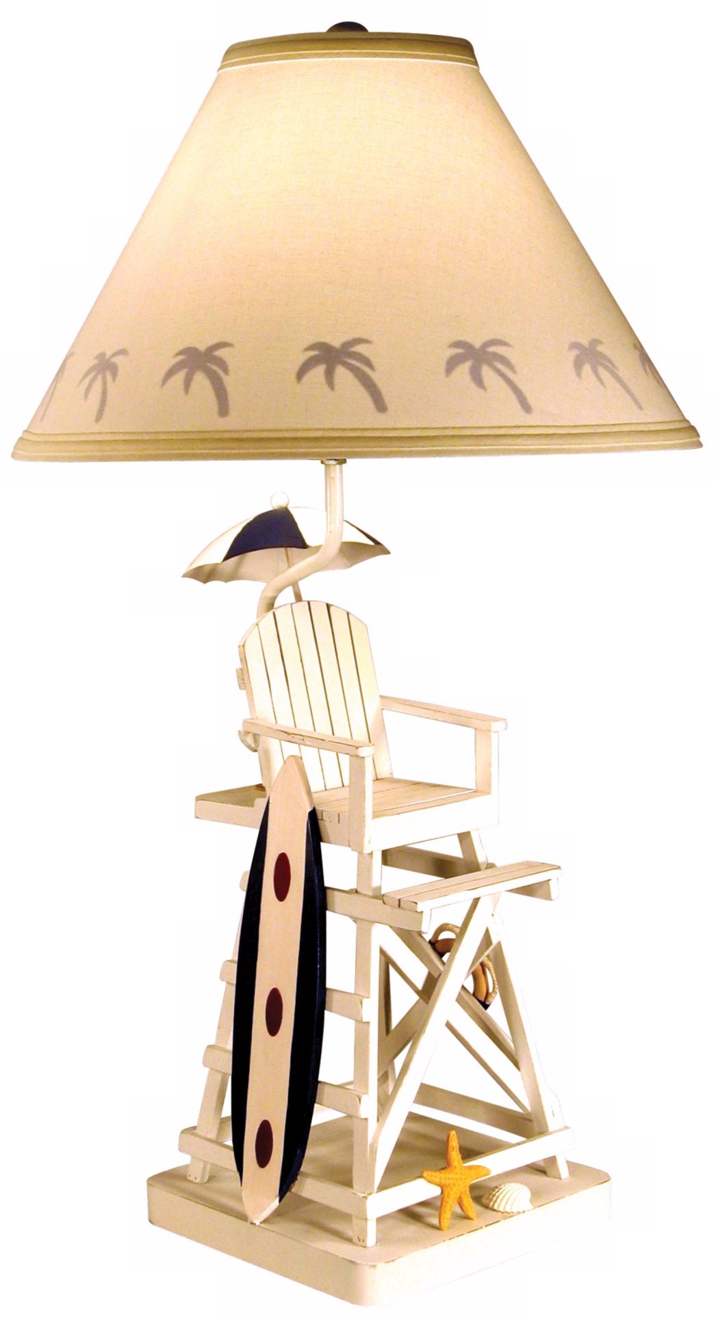 Lifeguard Chair and Surfboard Table Lamp
