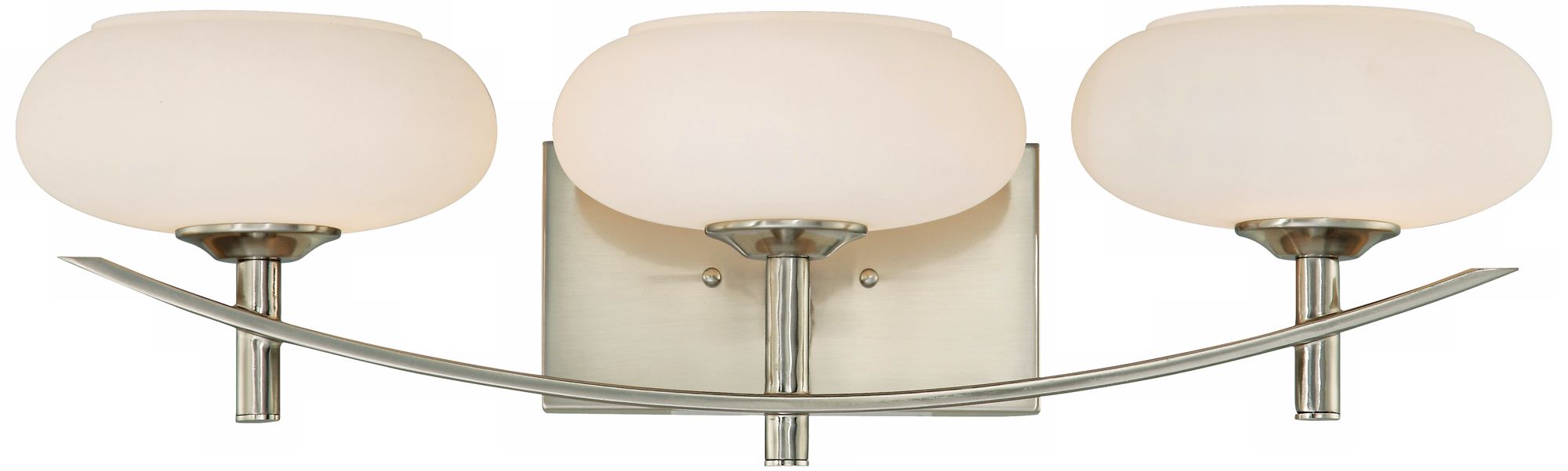 Possini Euro Brushed Steel Opal Glass 3-Light Bathroom Light