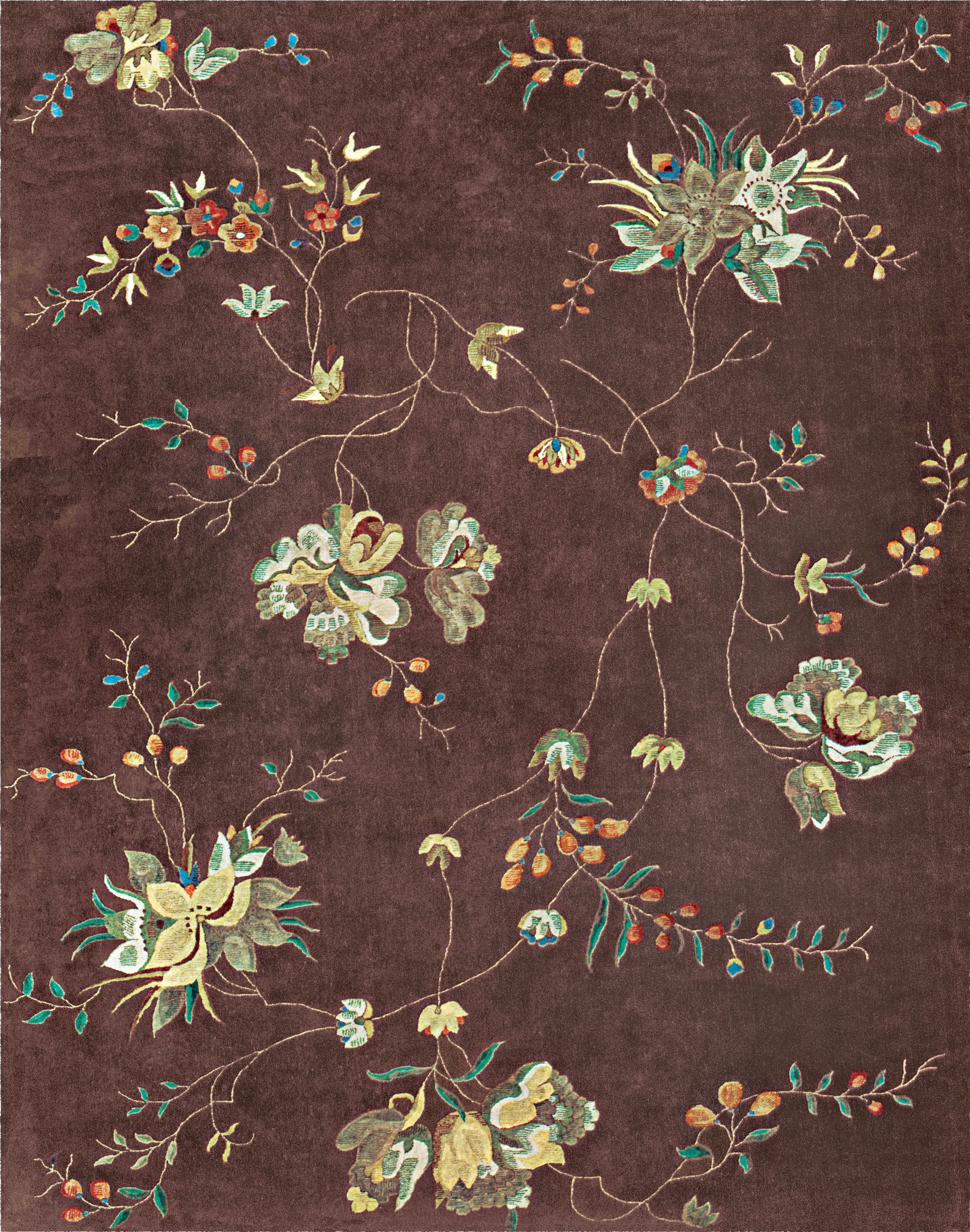 Magnolia Forest Eggplant Area Rug