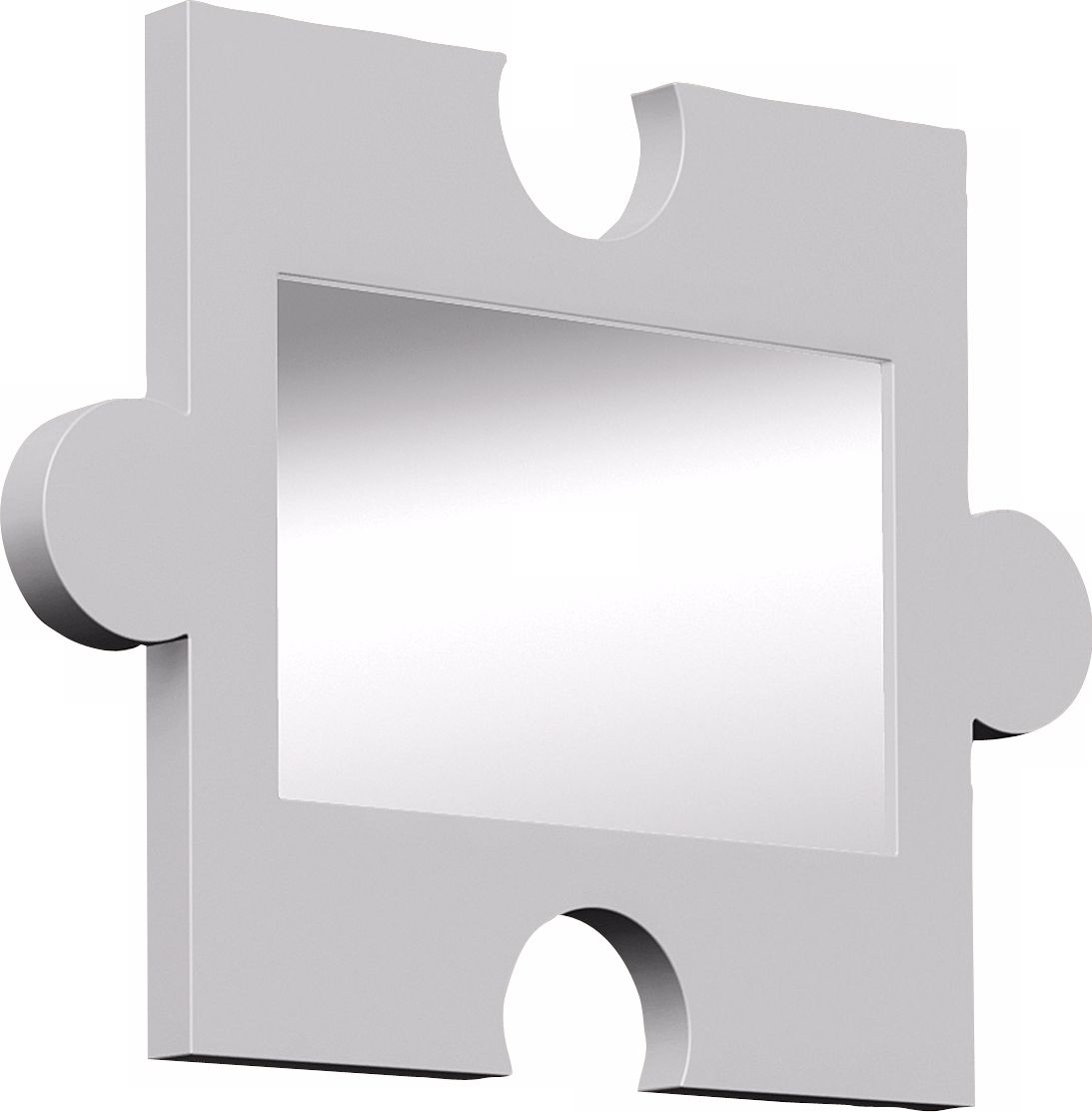 Silver Puzzle Piece 19" High Mirror