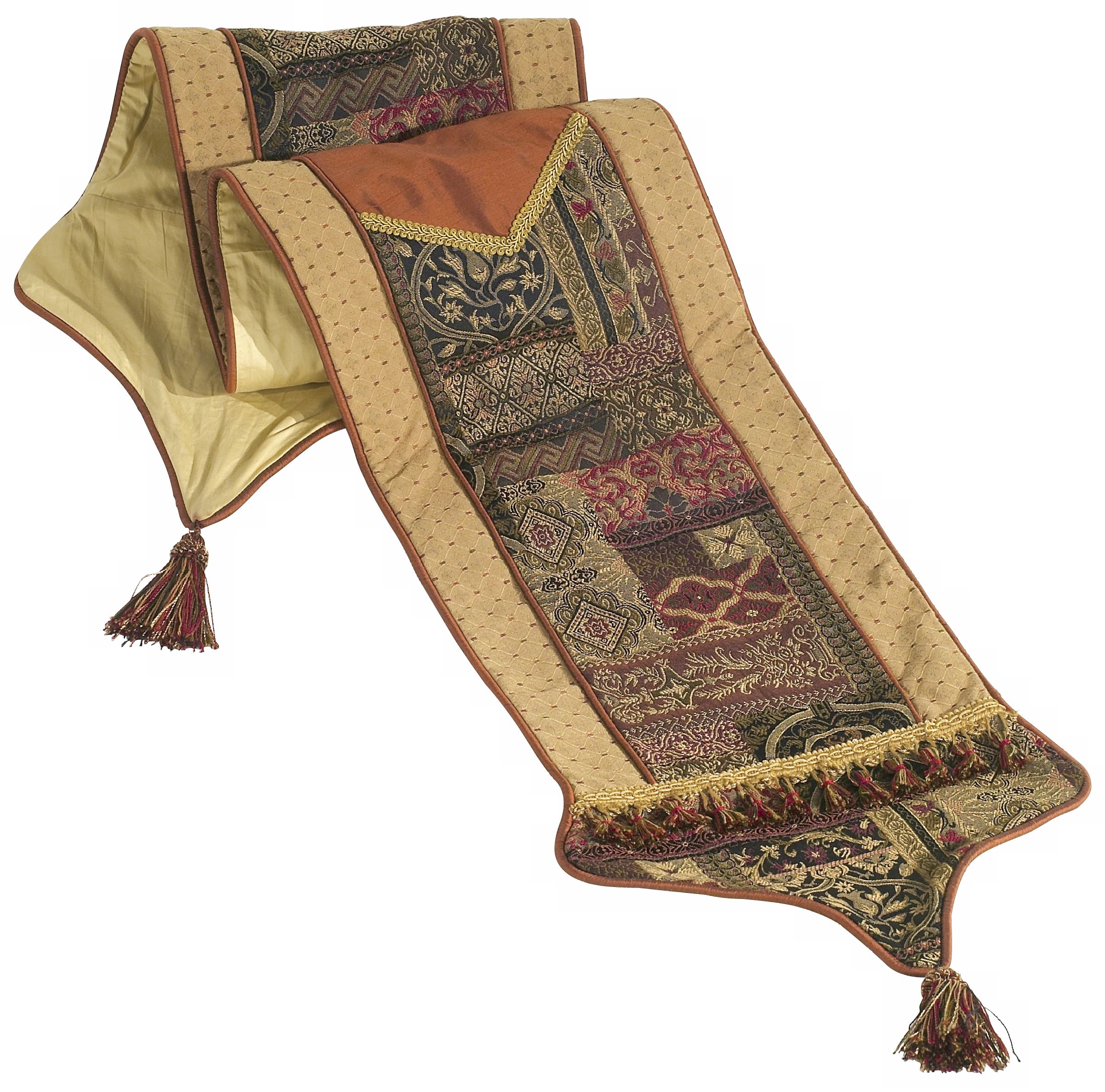 Casbah Collection Gold Medley With Tassels Table Runner