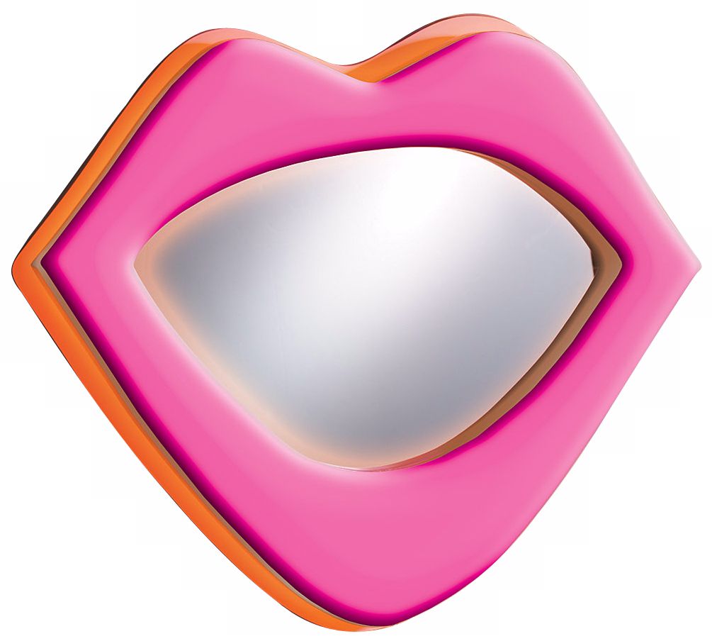 Neon Pink Lips 23 12 Wide Wall Mirror 69653