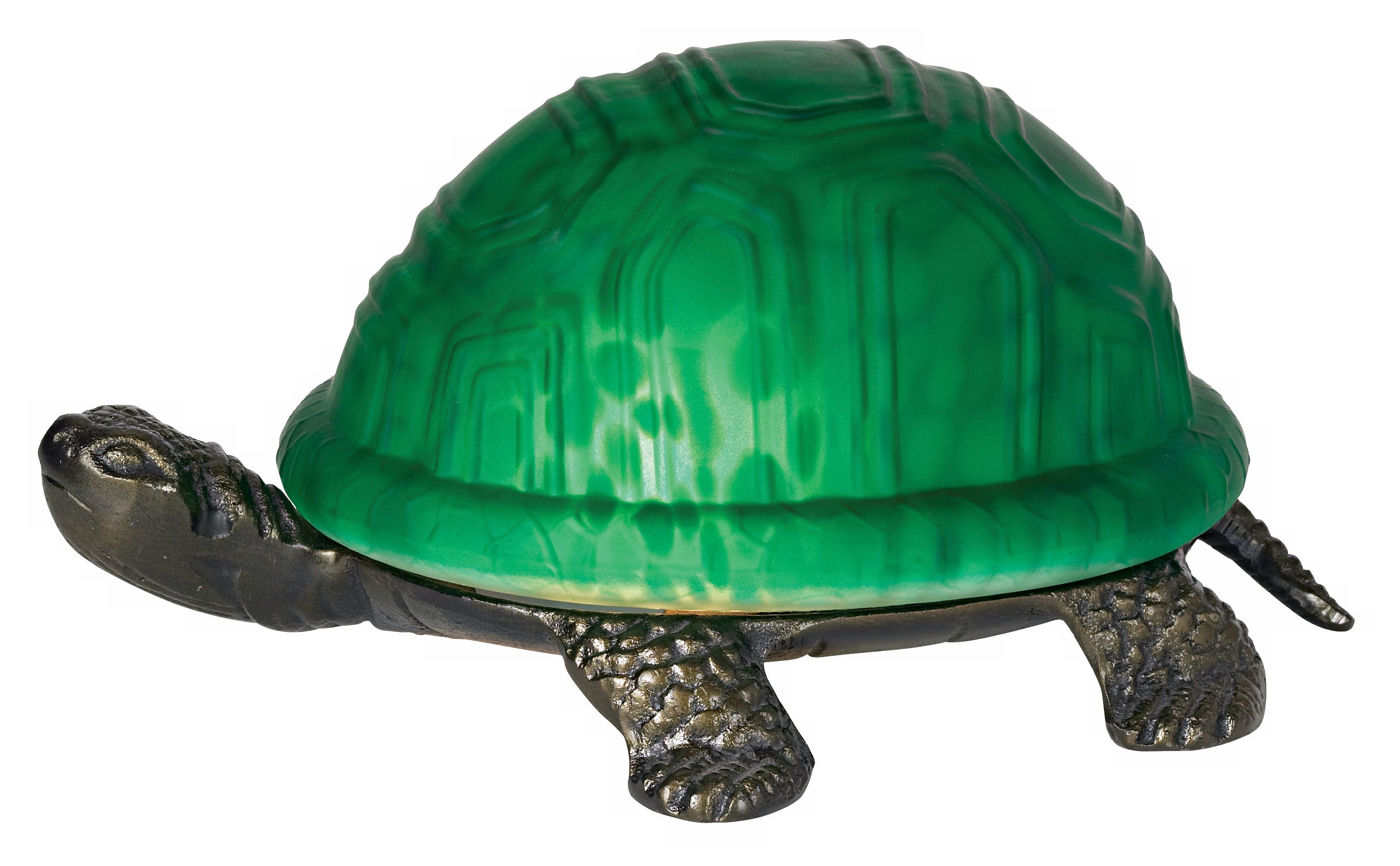 Turtle Accent Night Light with Green Glass