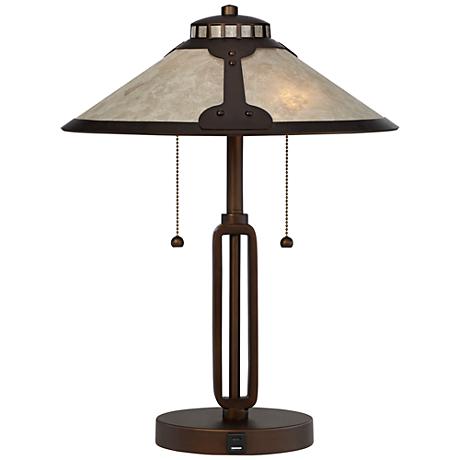 Samuel Mica Shade Desk Lamp with USB Port - #6T630 www.lampsplus.com