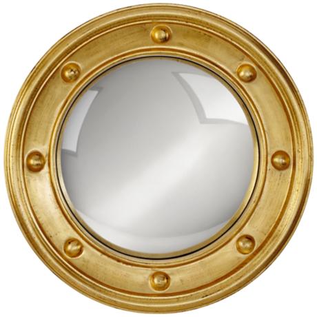 Ortley Gold Porthole 24 1/2" Round Convex Wall Mirror