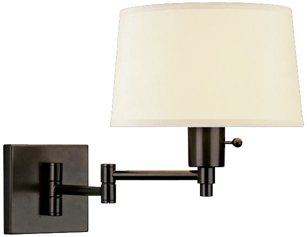 Real Simple Black Matte Plug-In Swing Arm Wall Lamp