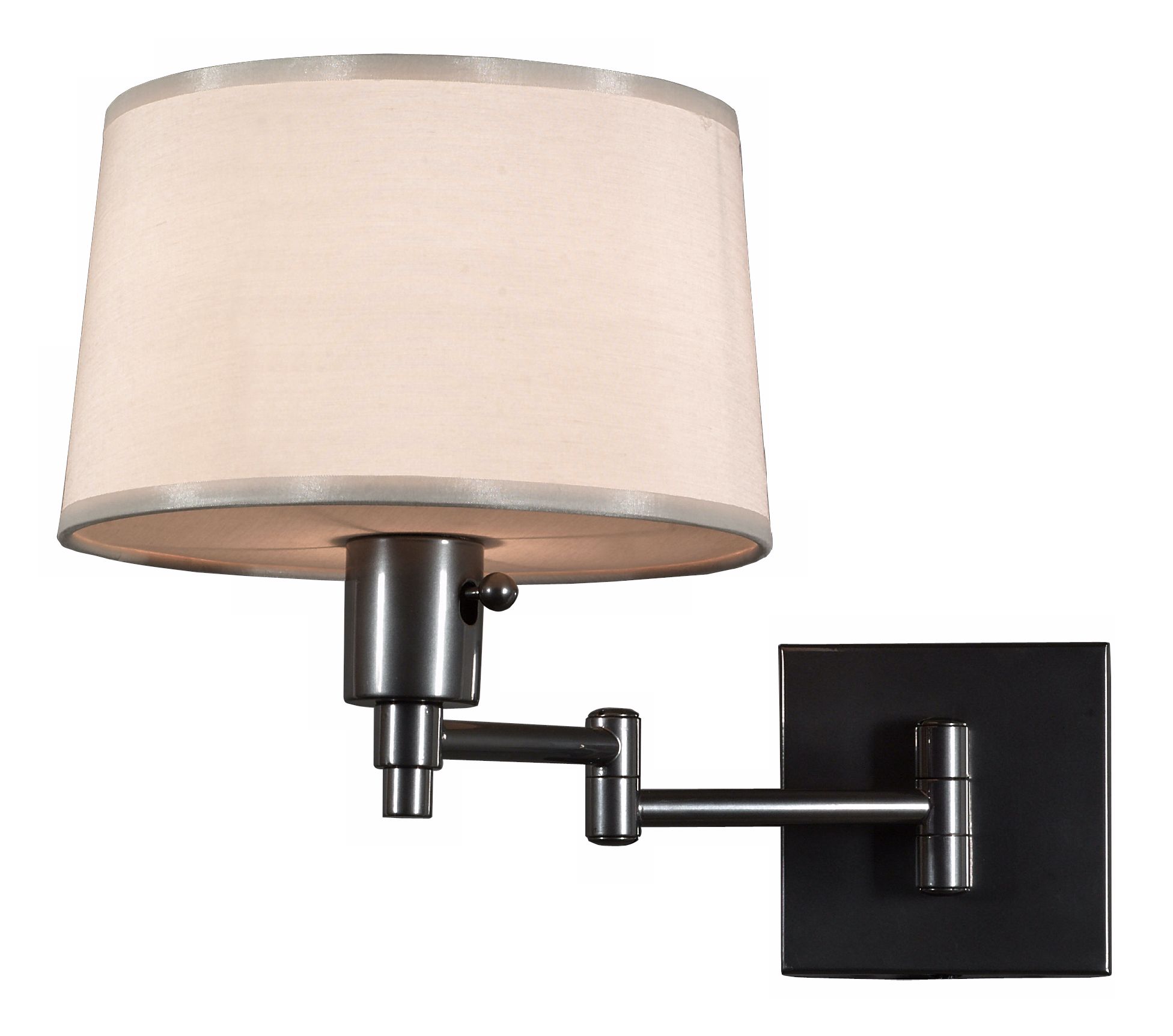 Real Simple Gunmetal Finish Plug-In Swing Arm Wall Lamp