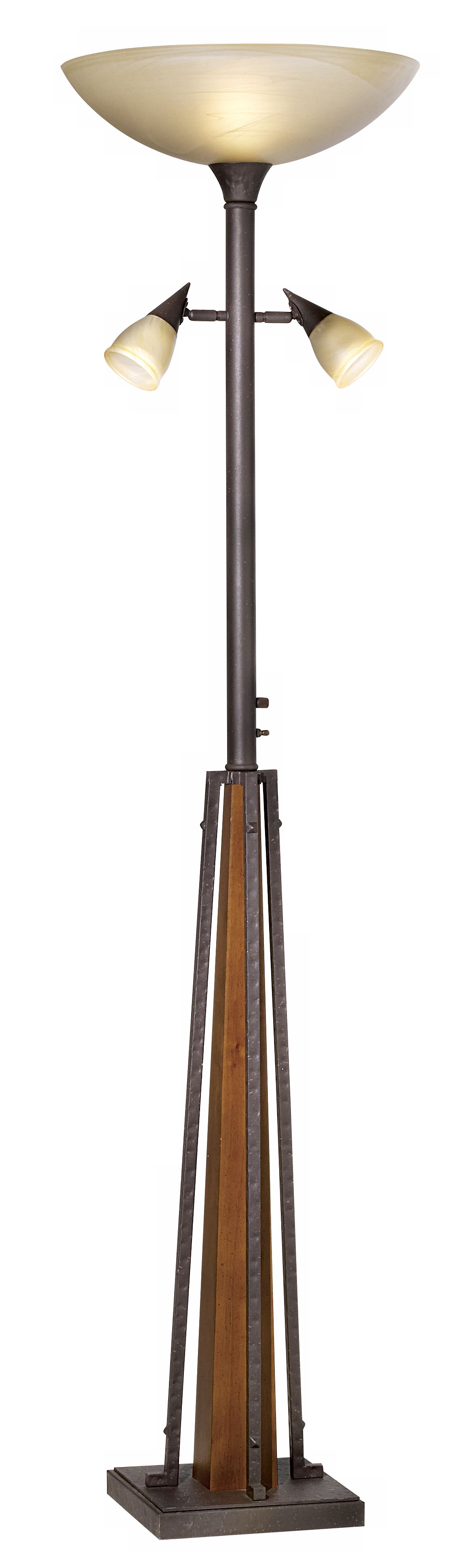 Dick Idol Metal Wood Side Lights Torchiere Floor Lamp