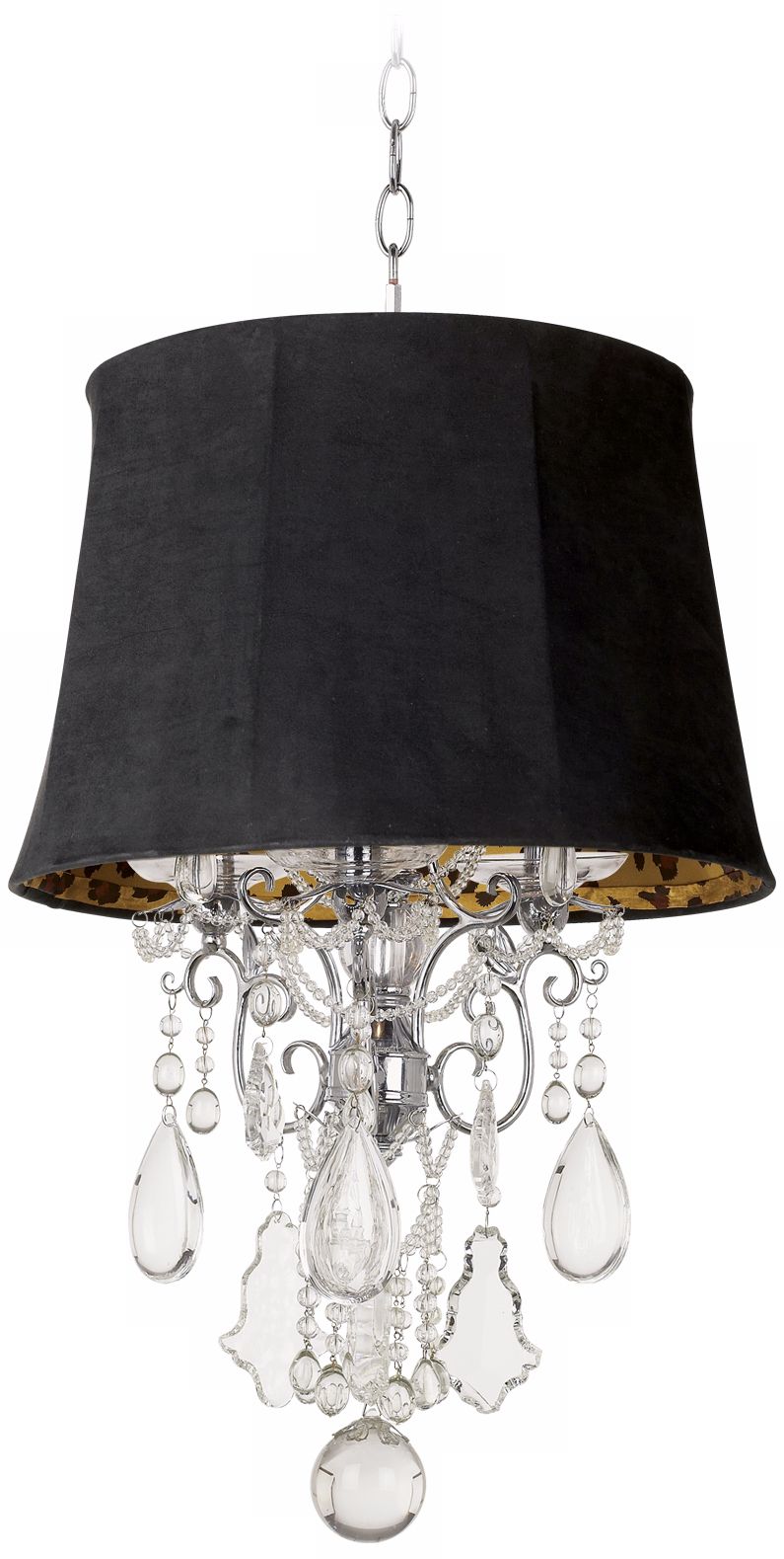Belle of the Ball Designer Faux Suede Shade Mini Chandelier