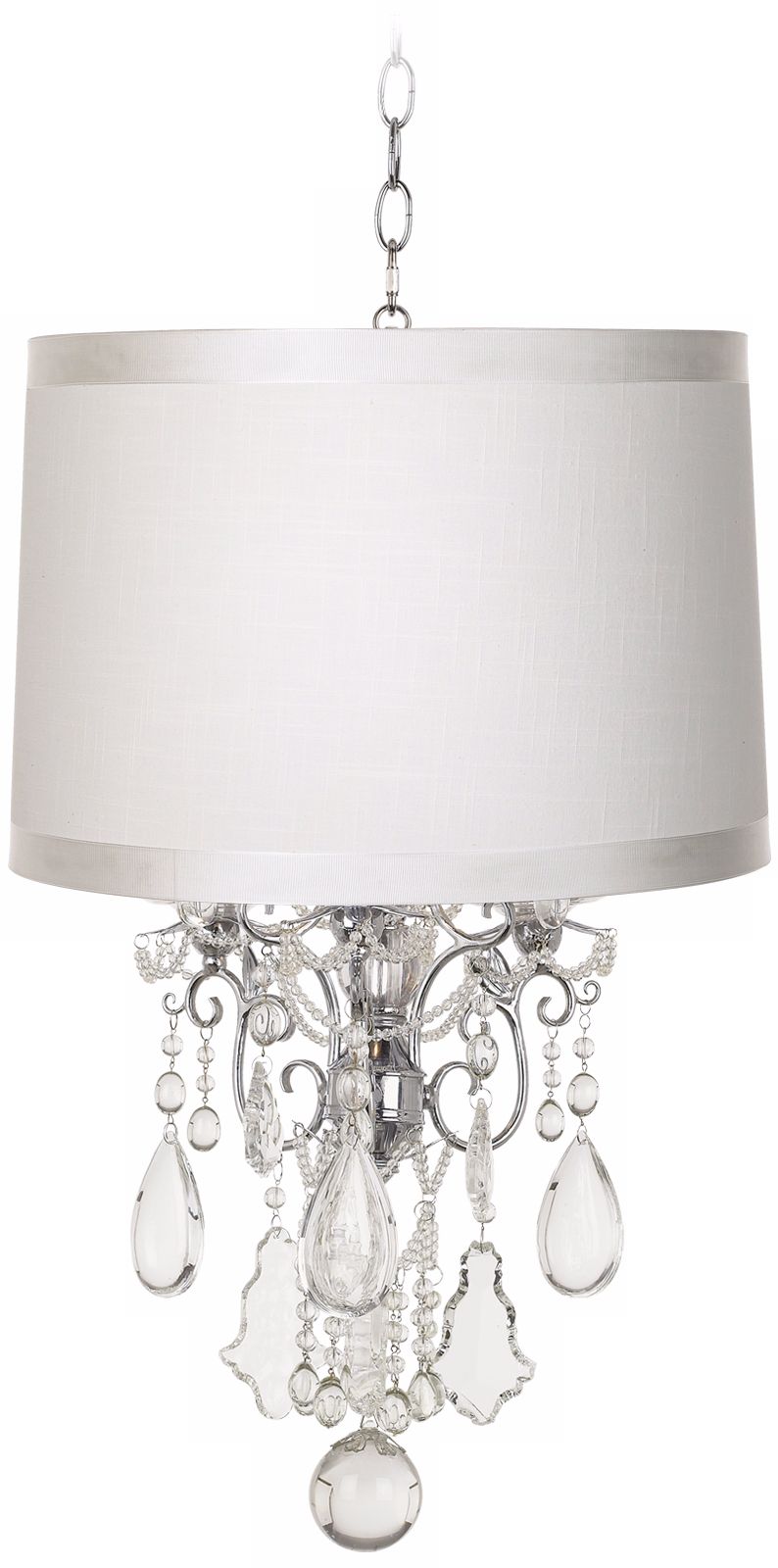 Belle of the Ball Off-White Designer Shade Mini Chandelier