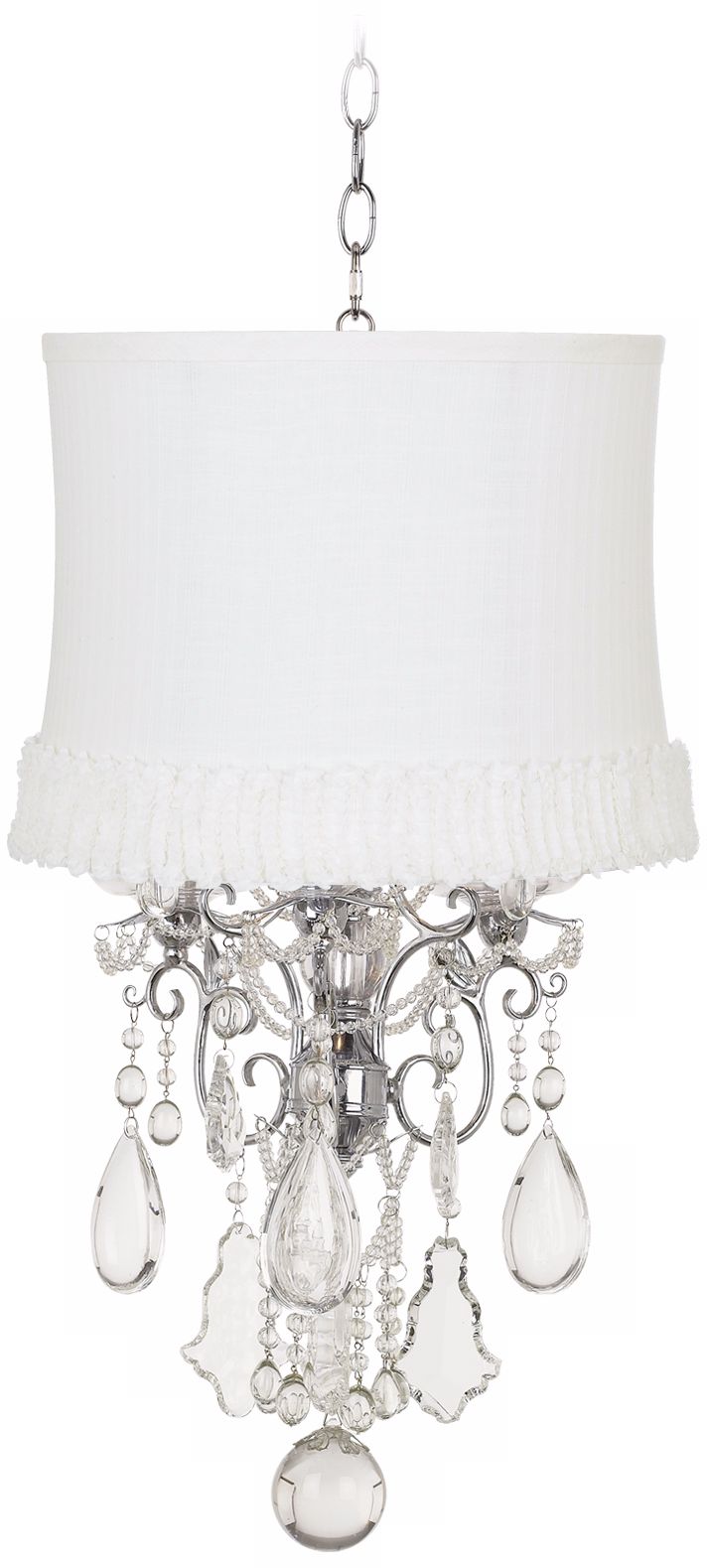 Belle of the Ball White Designer Shade Mini Chandelier