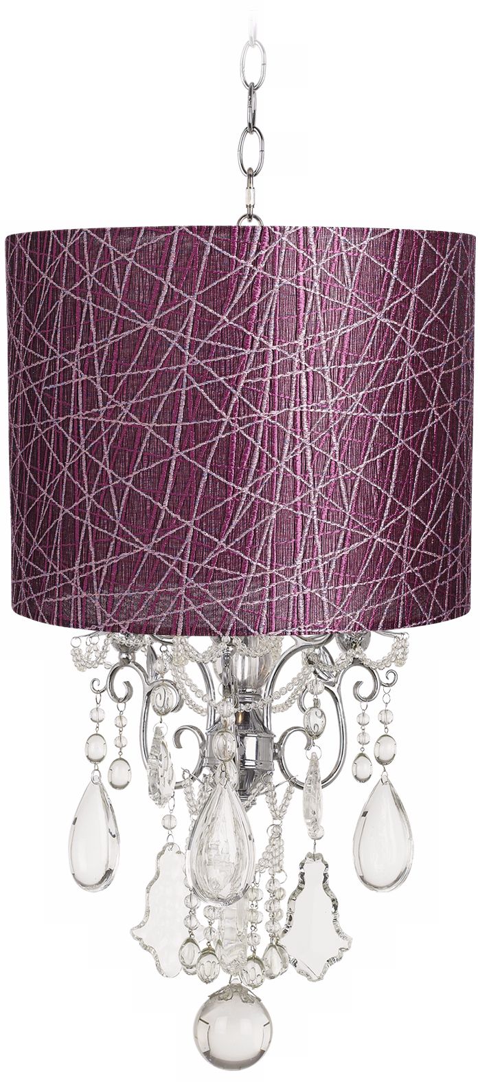 Belle of the Ball Purple Designer Shade Mini Chandelier