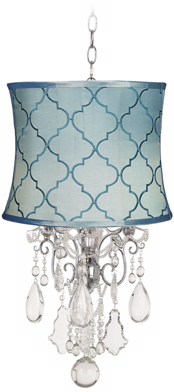 Belle of the Ball Blue Tile Designer Shade Mini Chandelier