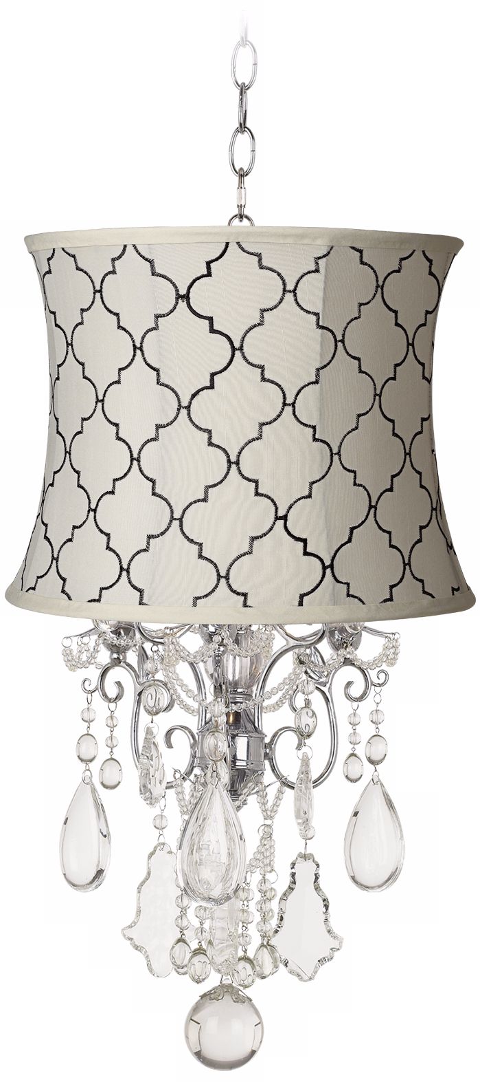 Belle of the Ball Cream Tile Designer Shade Chandelier