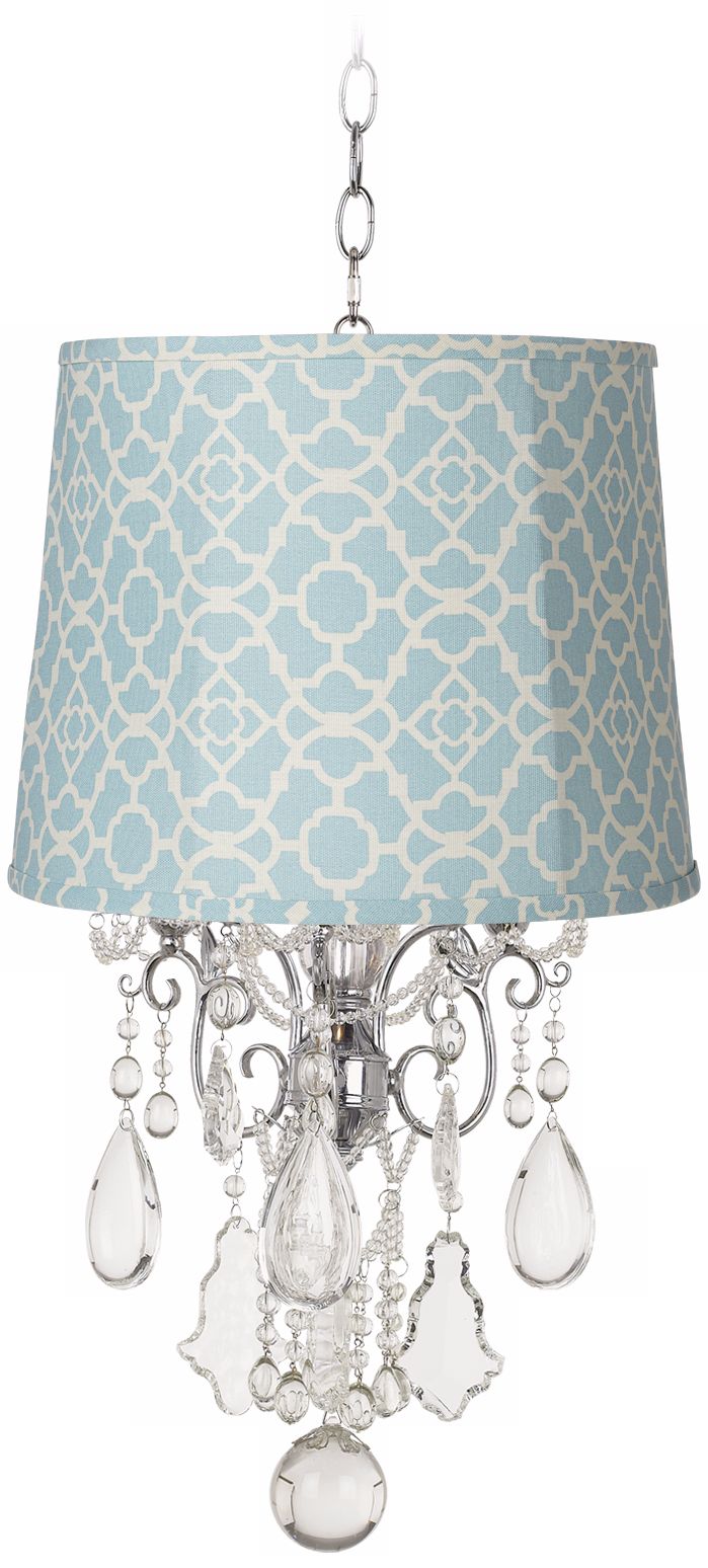 Belle of the Ball Spa Blue Designer Shade Mini Chandelier