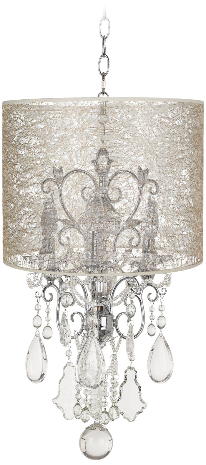 Belle of the Ball Designer Lace Shade Mini Chandelier