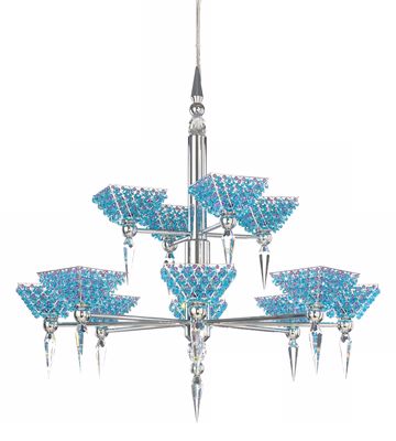 Schonbek Vertex Two Tier Spectra Crystal Chandelier