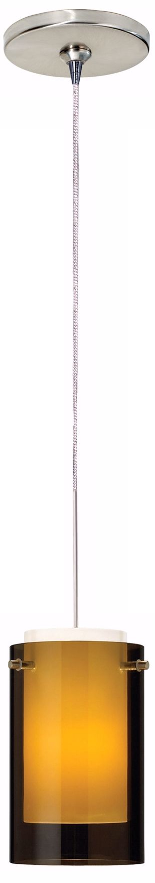 Havana Brown Echo Satin Nickel Mini Pendant