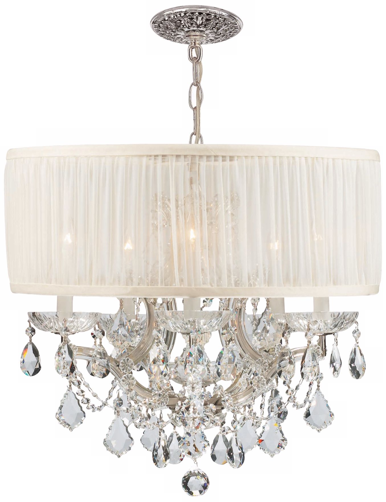 Brentwood Collection Chrome 6-Light Crystal Chandelier
