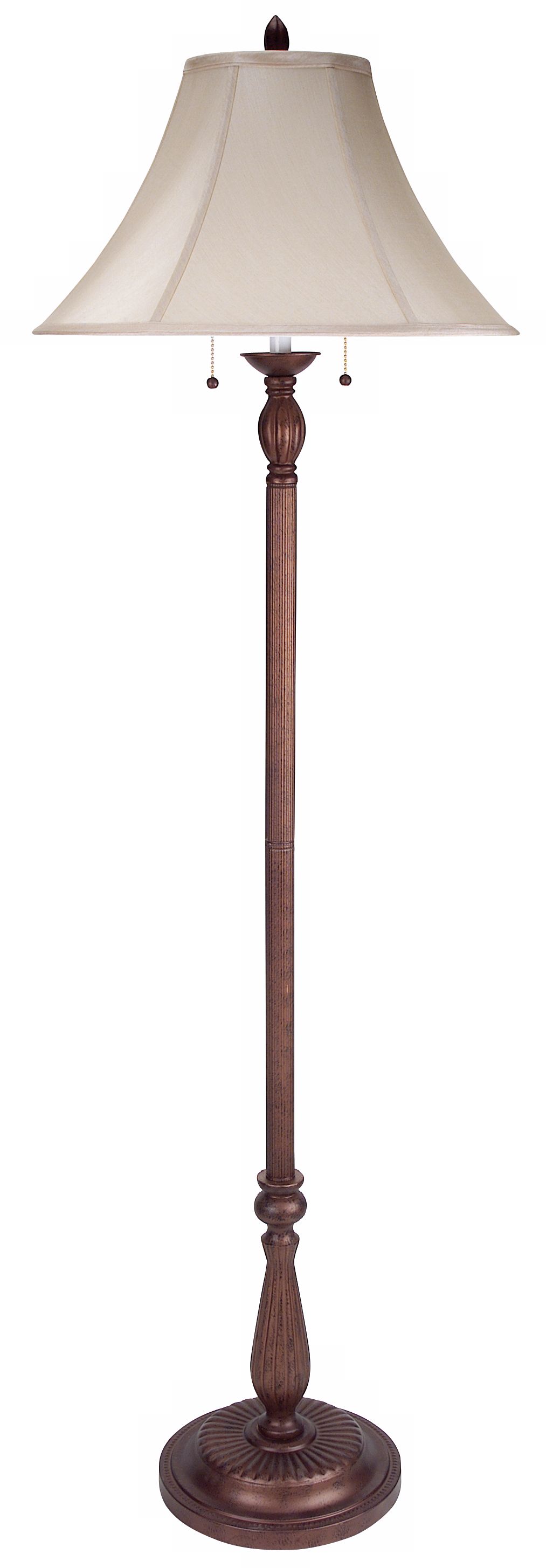 Silk Shade Double Pull Floor Lamp