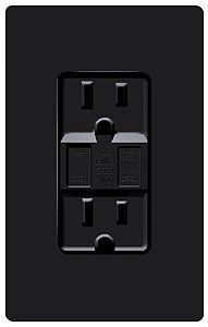 Lutron Claro Black GFCI Receptacle Faceplate