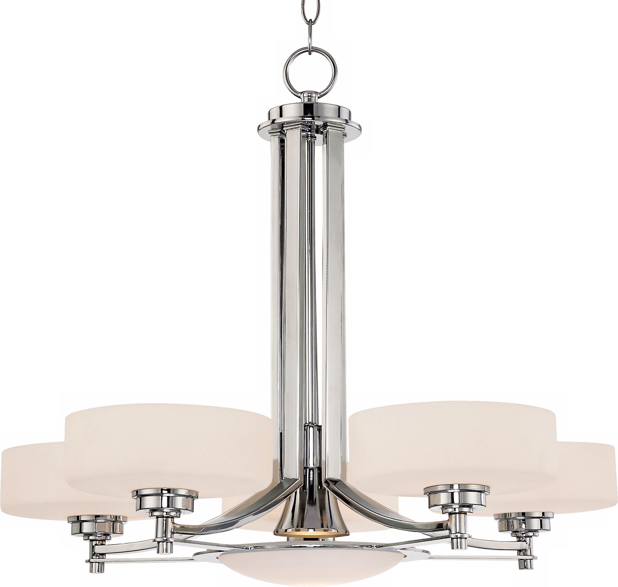 Possini Euro Opal Etched Glass 5+1 Light Chandelier
