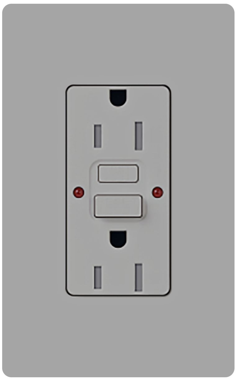 Lutron Claro Gray GFCI Receptacle Faceplate