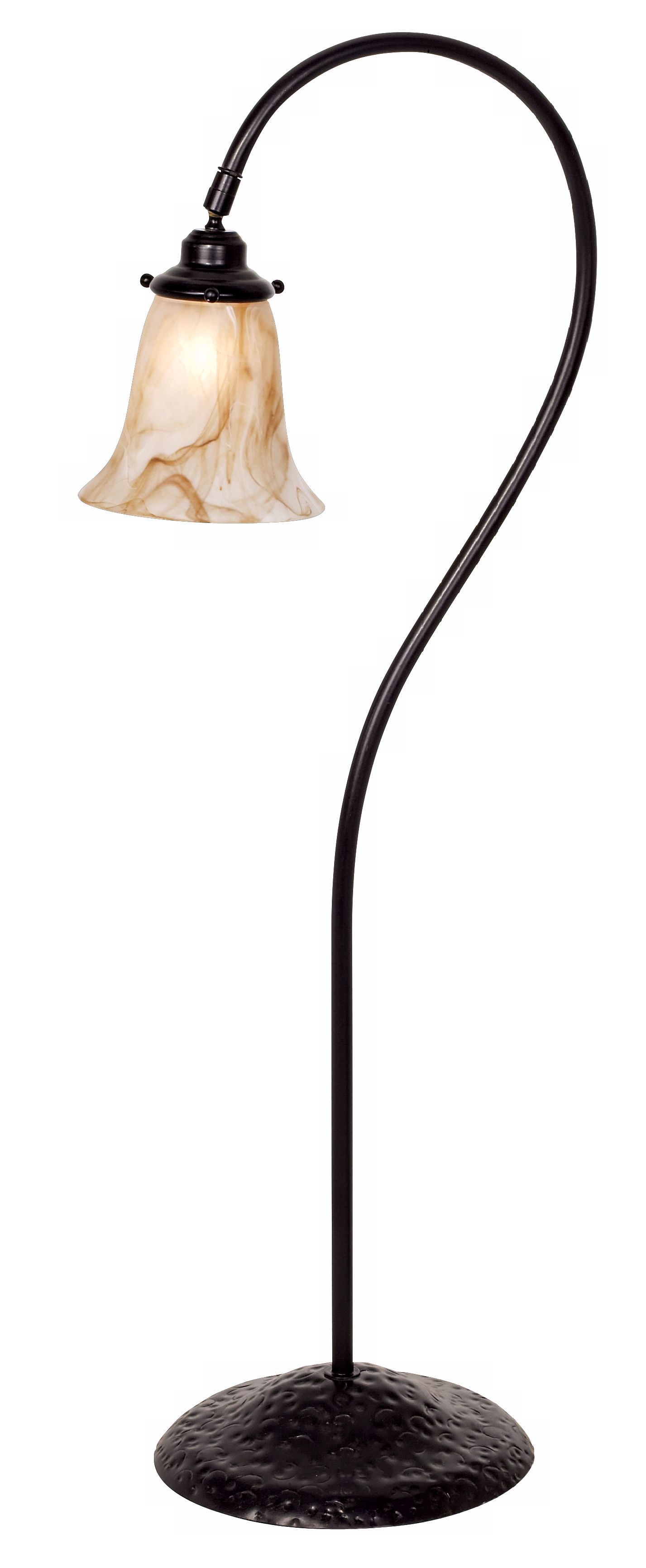 Bronze Finished Marbleized Bronze Bell Glass Landscape Light