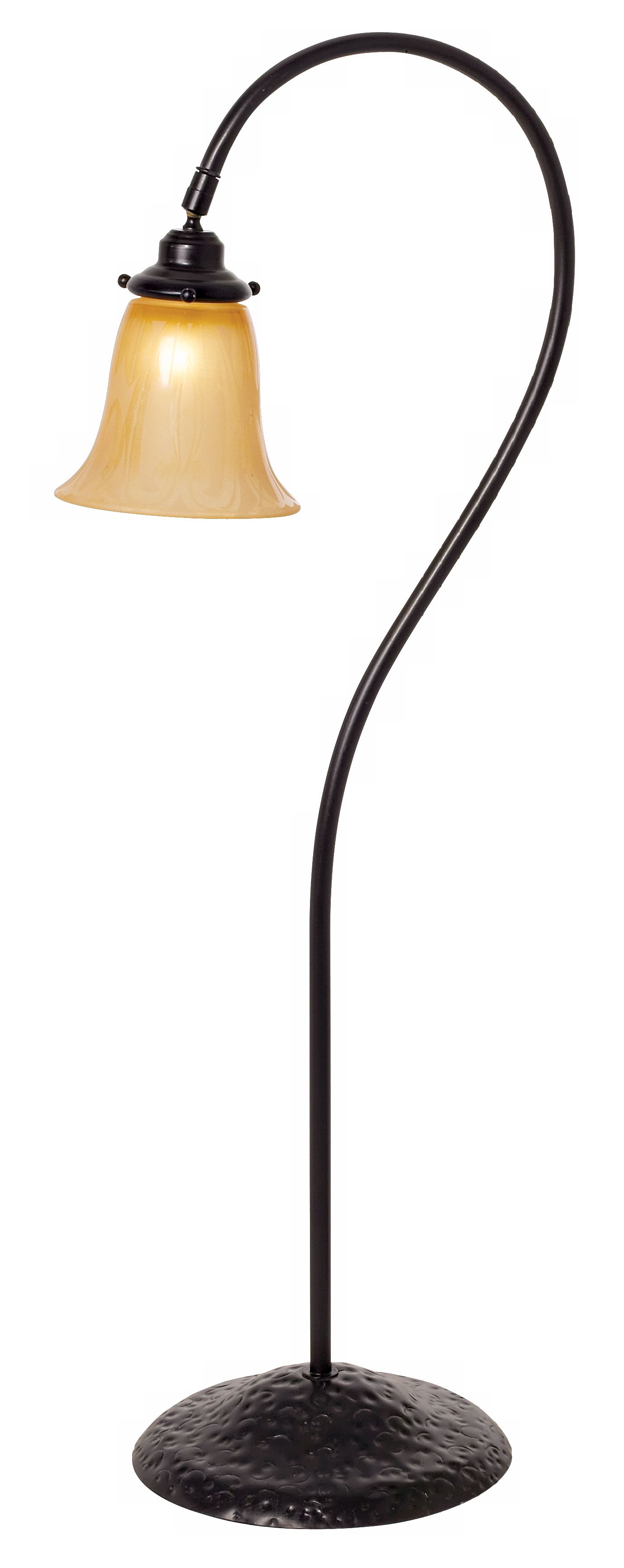 Bronze Finished Brushed Amber Art Glass Landscape Light