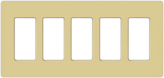 Lutron Claro Ivory 5 Gang Screwless Faceplate