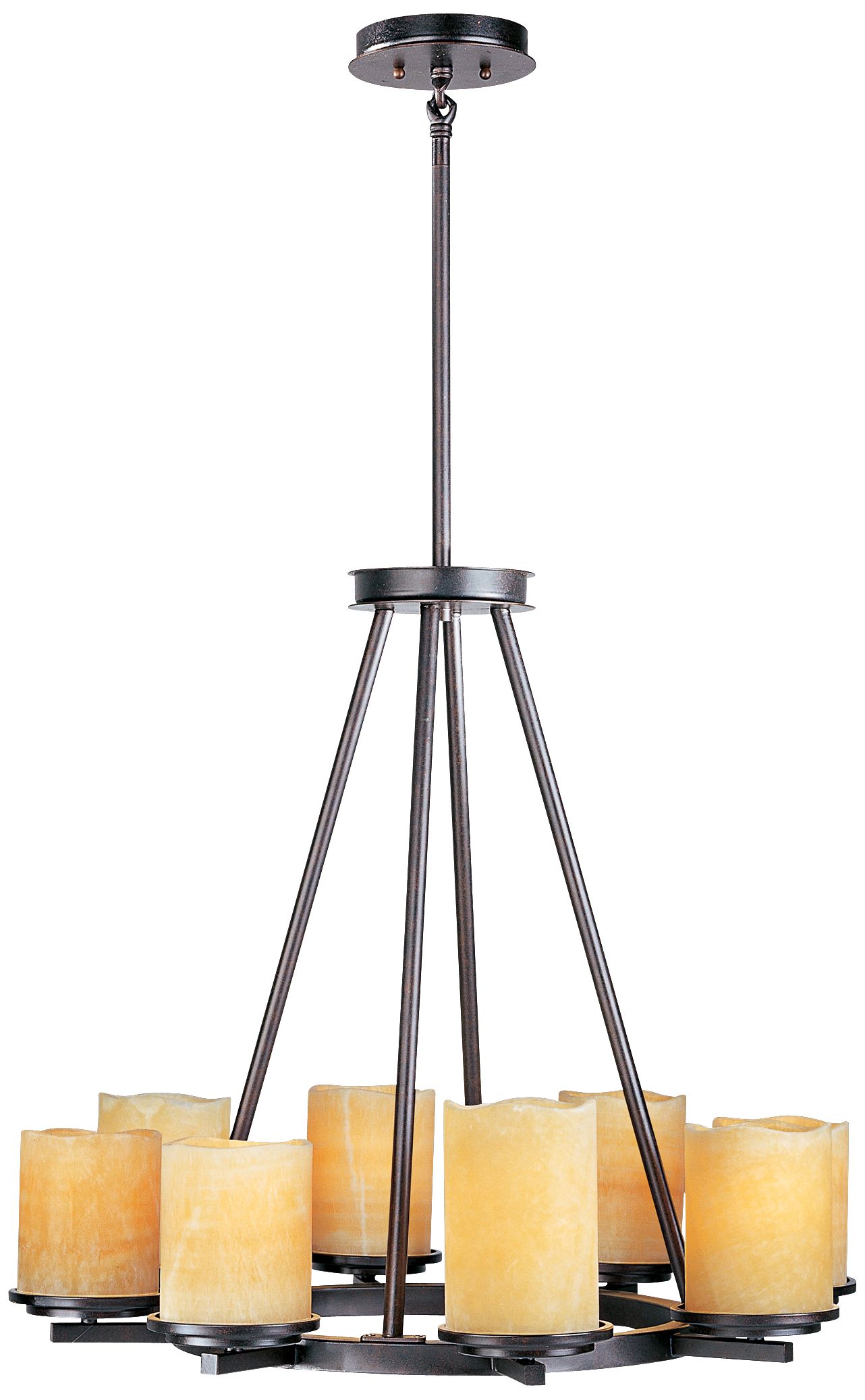 Luminous Rustic Ebony Finish 8-Light 25" Wide Chandelier