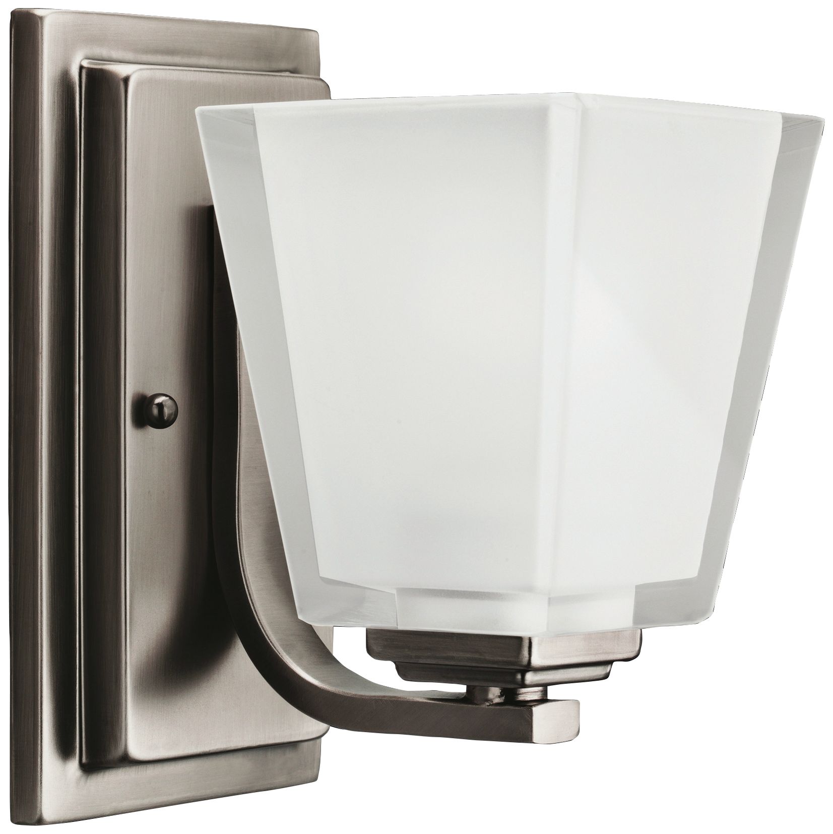 Angled Metro Kool Pewter 8" High Wide Bath Light Fixture