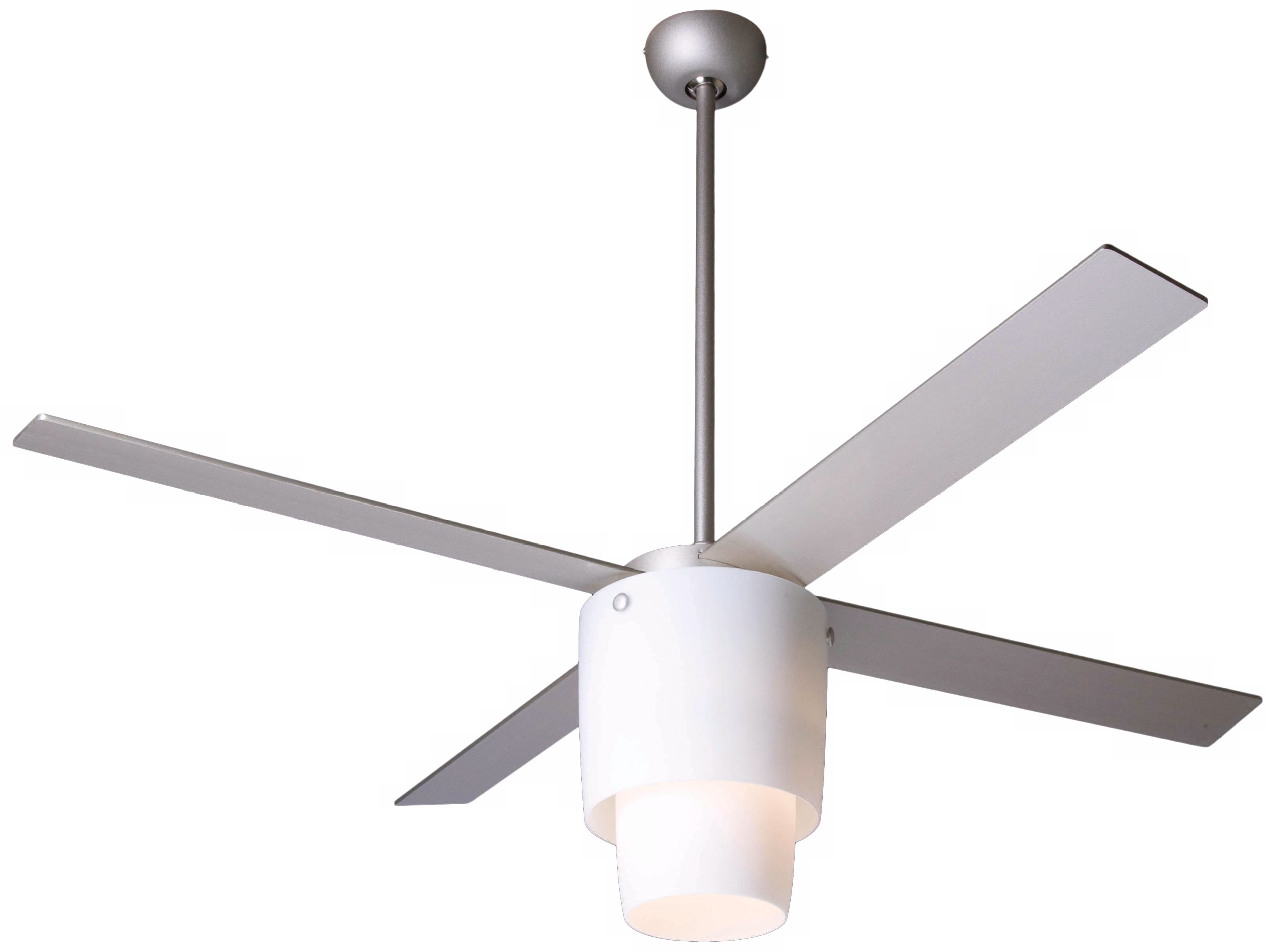 52" Modern Fan Halo Nickel Opal Light Ceiling Fan
