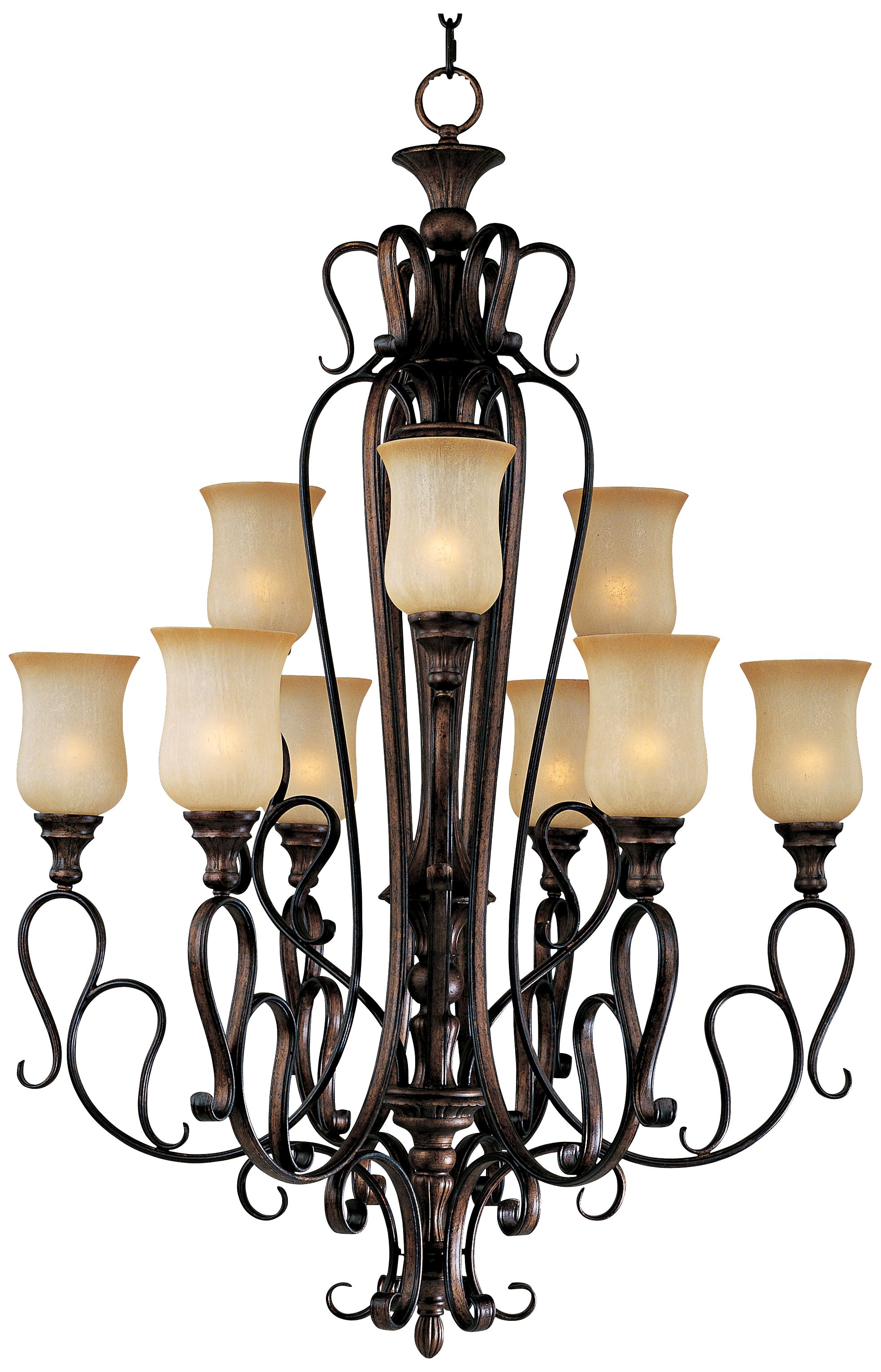 Sausalito Filbert Finish 34" Wide 9-Light Large Chandelier