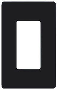 Lutron Claro Black 1 Gang Screwless Faceplate Switchplate
