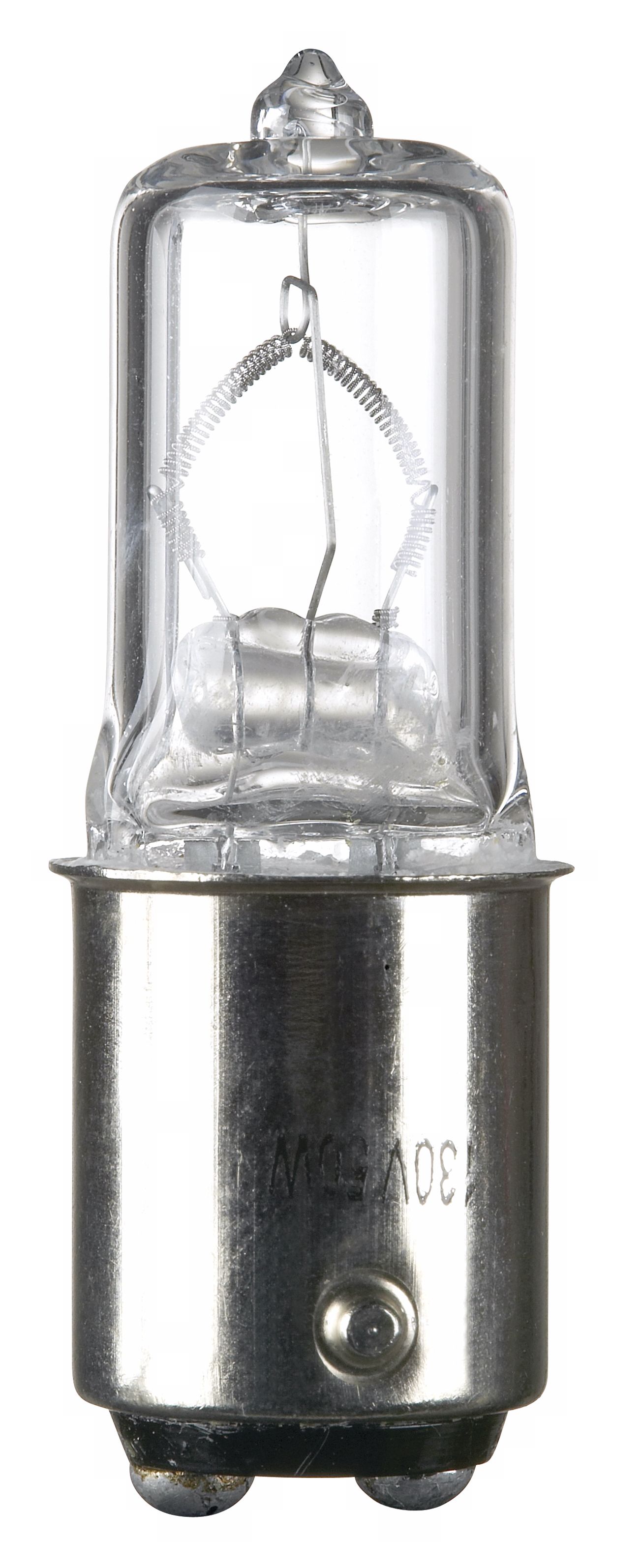 50-Watt Short Clear Halogen Double Contact (DC) Bulb