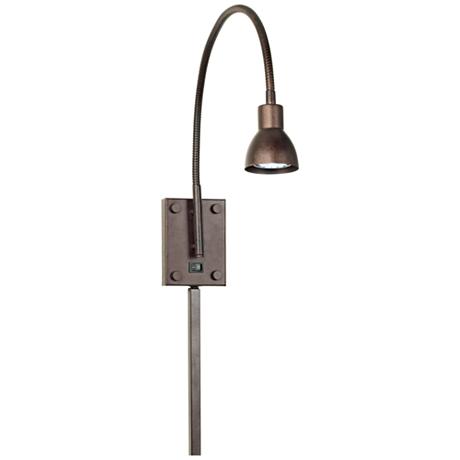 LED Bronze Gooseneck Plug-In Swing Arm Wall Lamp