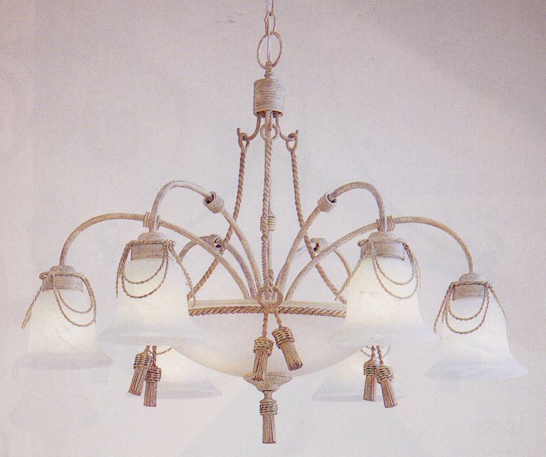 Moonstone Rope Trim Downlight Chandelier