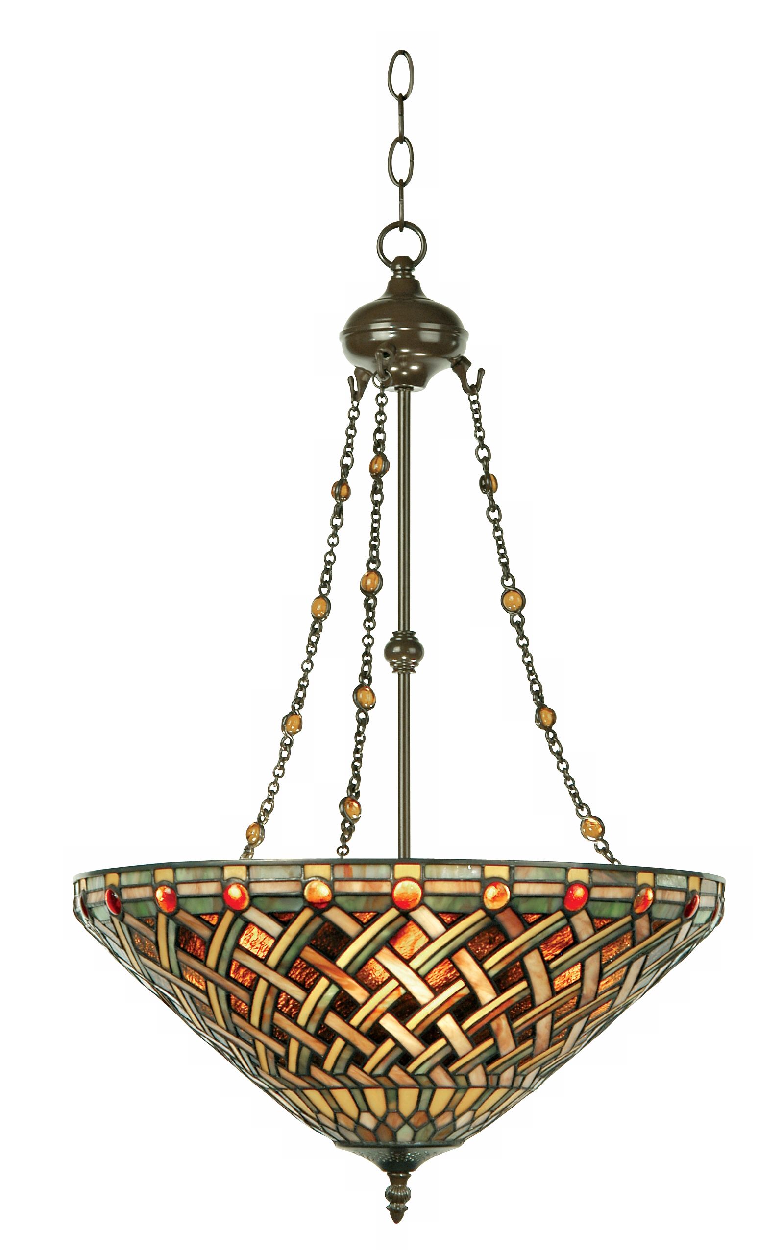 Basket Weave Tiffany-Style Pendant Chandelier